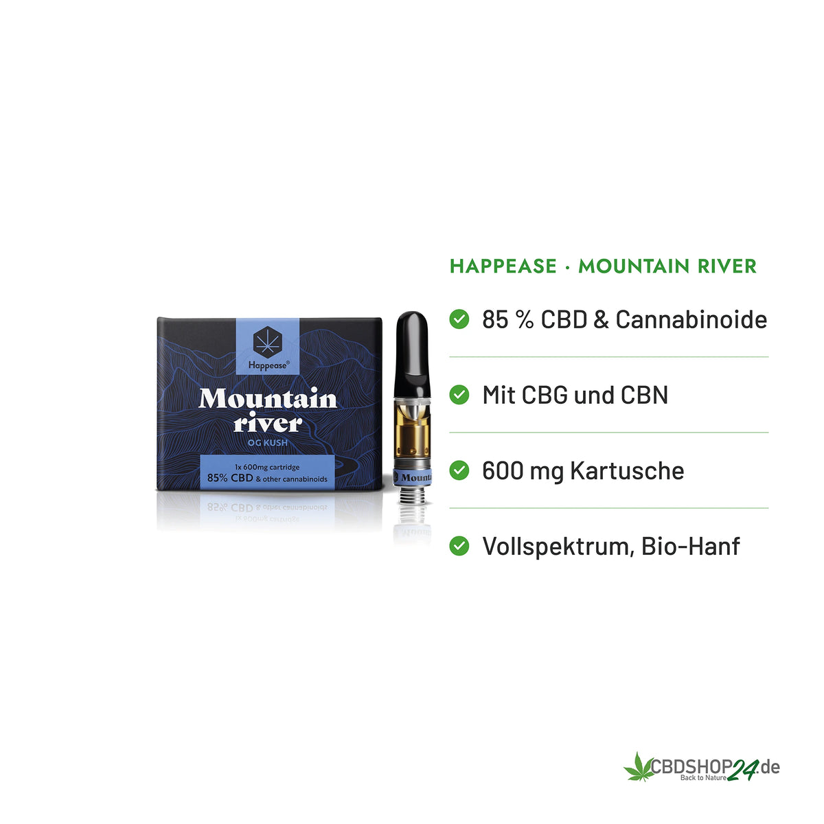 Happease® CBD Kartusche 85% - Mountain River