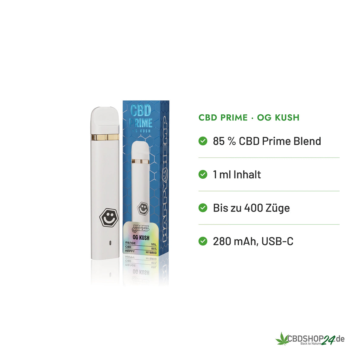 Happy Hemp® CBD Vape 85% - OG Kush