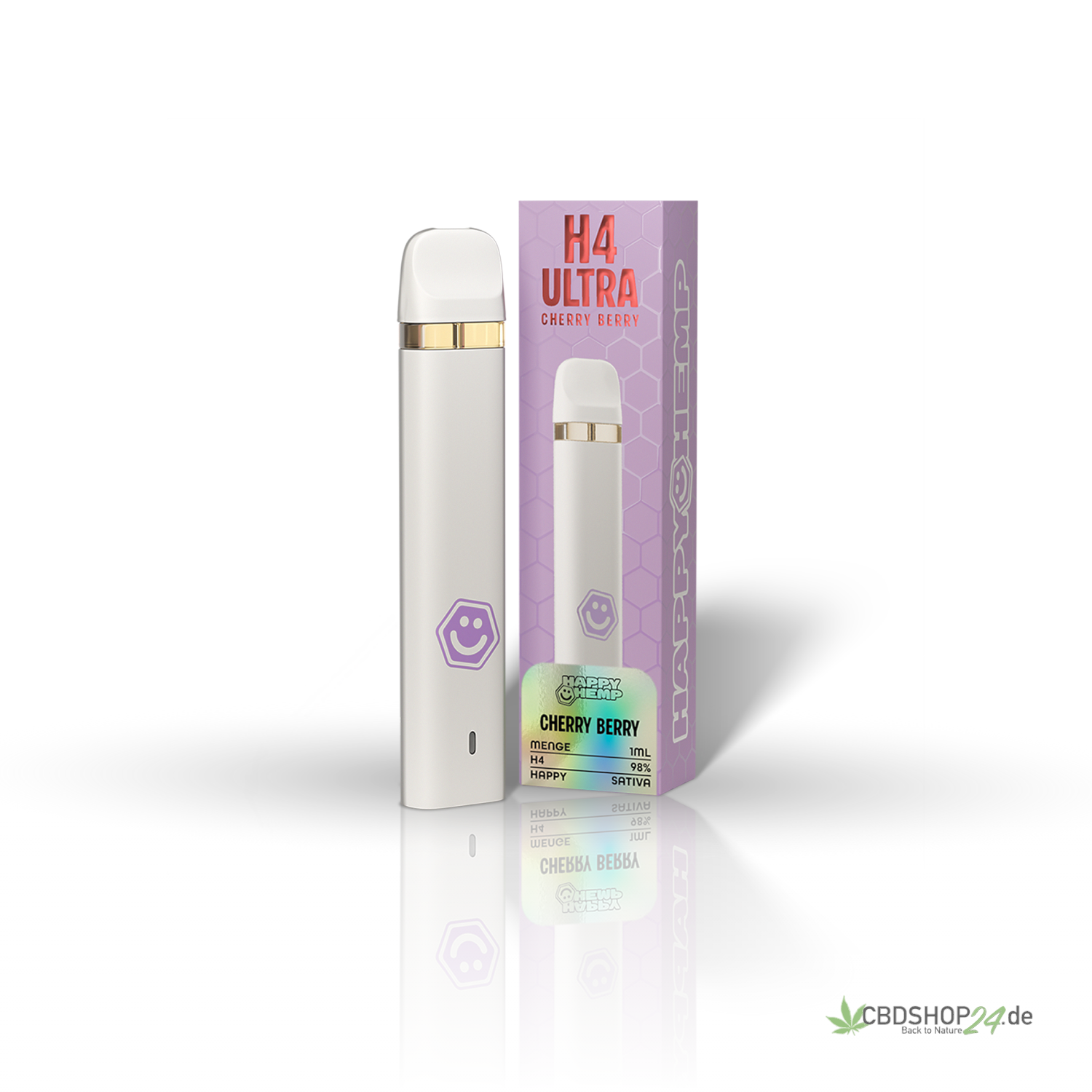 Happy Hemp® H4 Ultra Vape 98% - Cherry Berry
