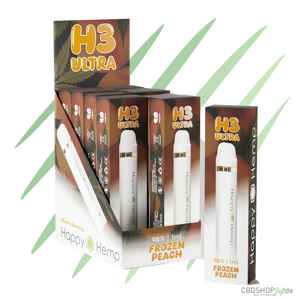Happy Hemp H3 Ultra Frozen Peach 1ml Vape