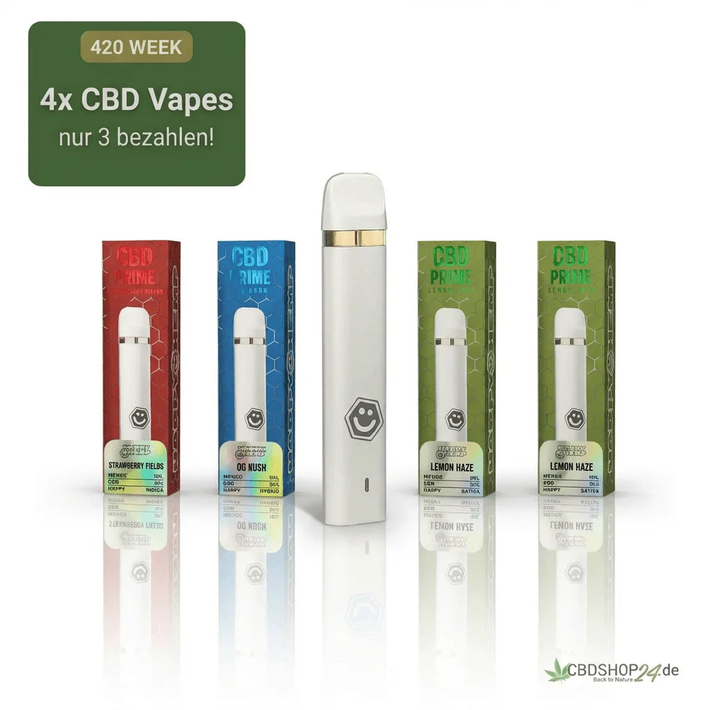 Happy Hemp CBD Vapes 4 für 3 - frei wählbar