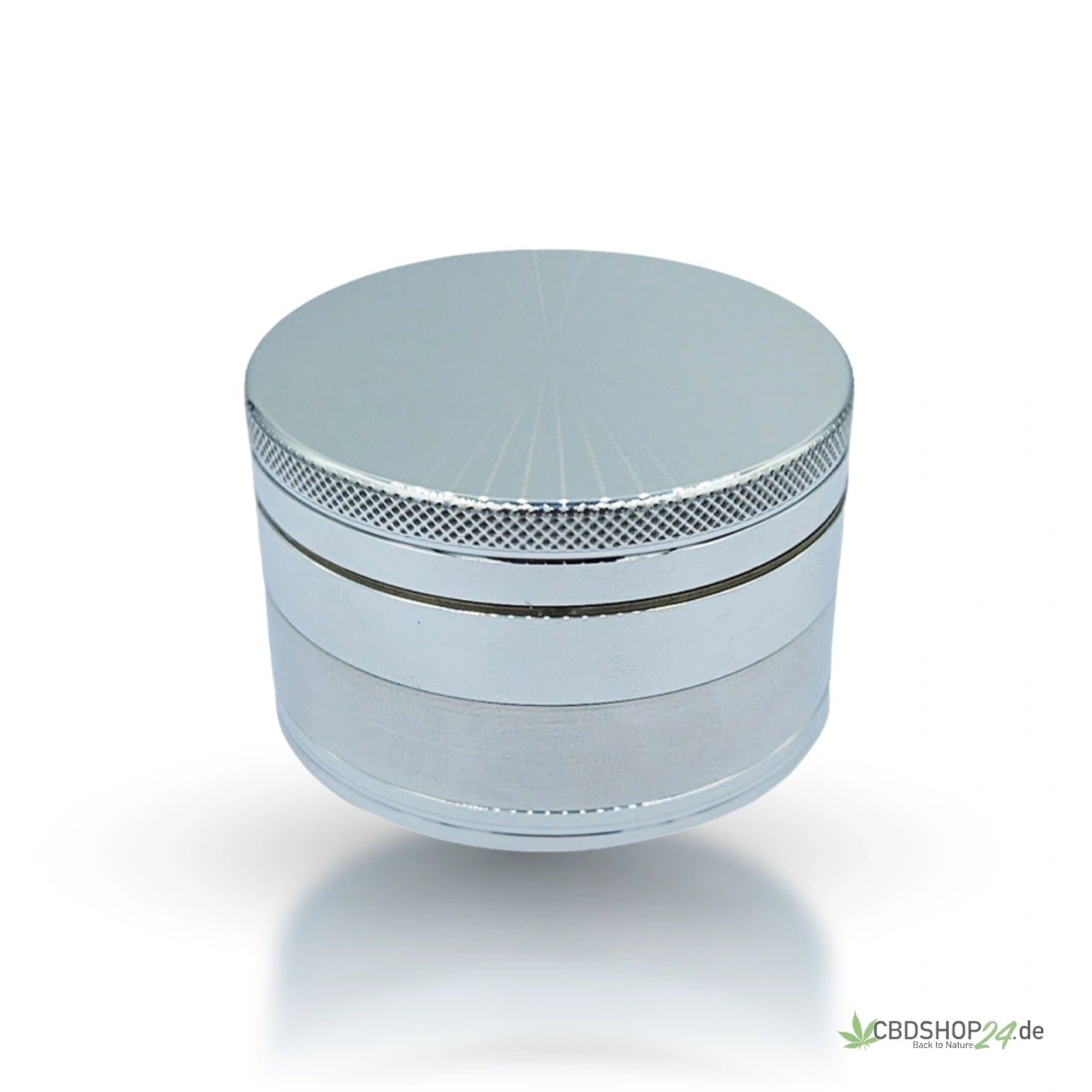 Aluminium Grinder 4 tlg. Silber 63mm cbdshop24