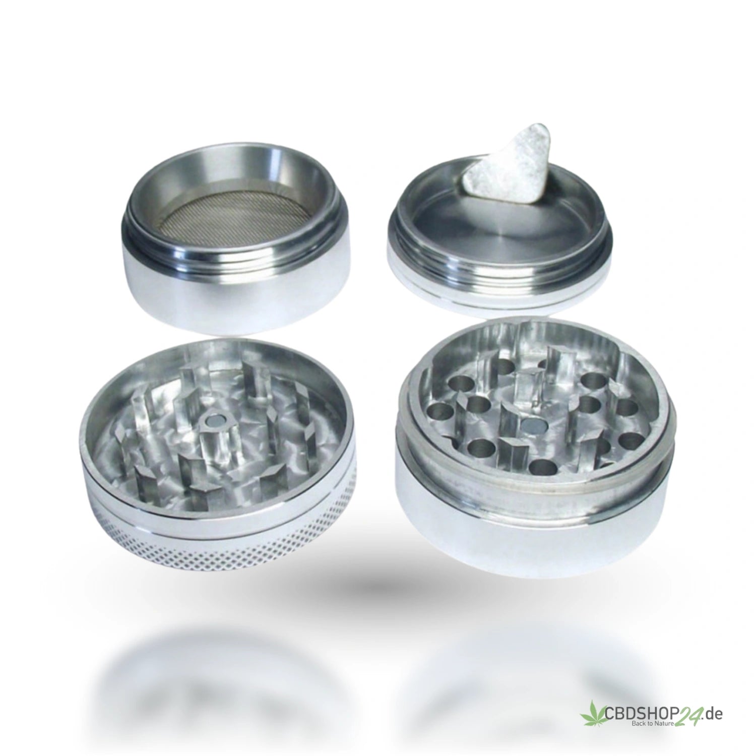 Grinder Silber 4. teilig 40mm