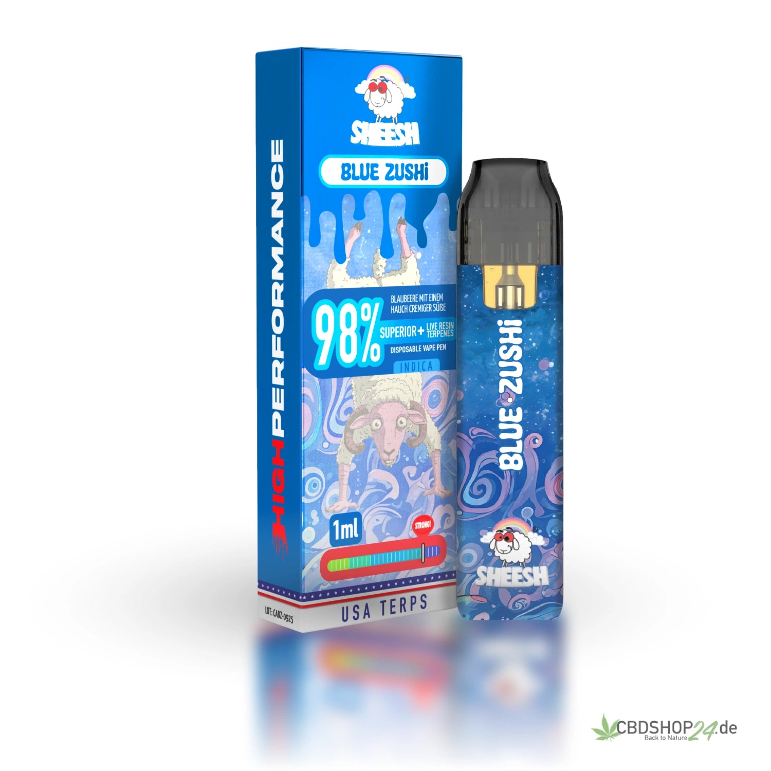Sheesh Vape 98% Superior - Blue Zushi cbdshop24