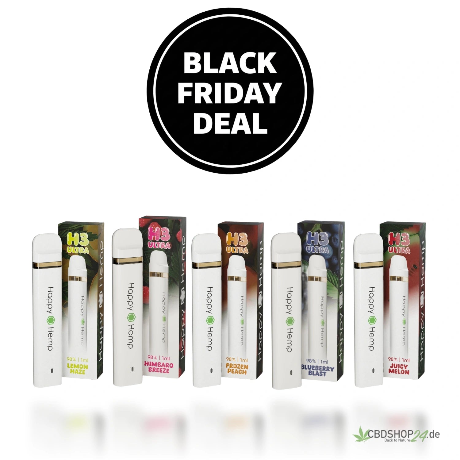 Happy Hemp H3 Ultra Vape 5'er Pack Bundle