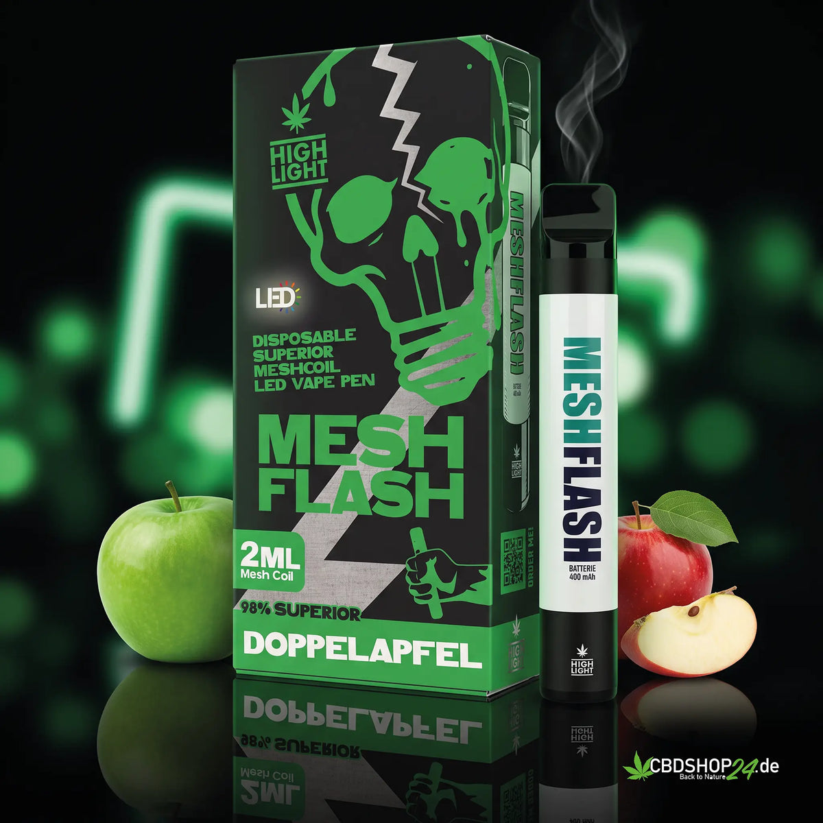Mesh Flash Vape H2 Superior 96% - Doppelapfel 2ml