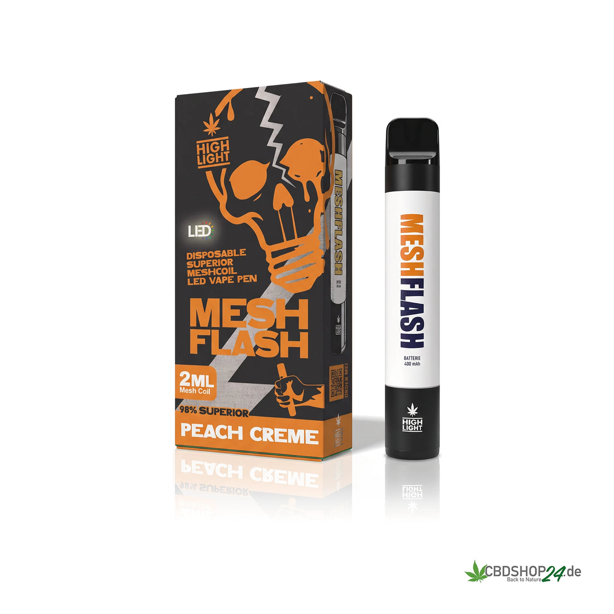 Mesh Flash Vape H2 Superior 96% - Peach Creme 2ml