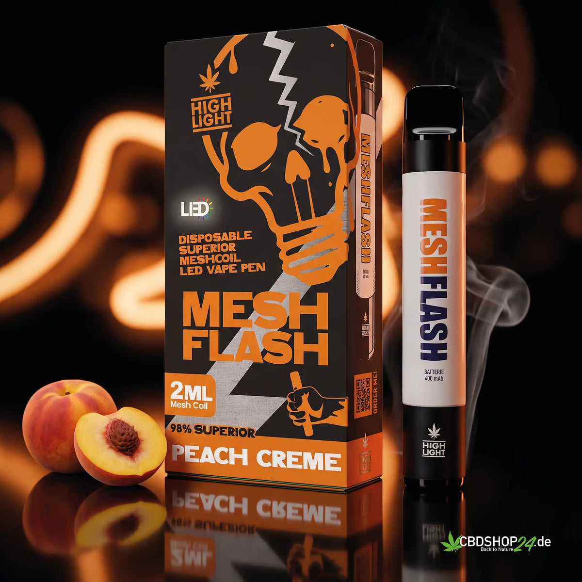 Mesh Flash Vape H2 Superior 96% - Peach Creme 2ml