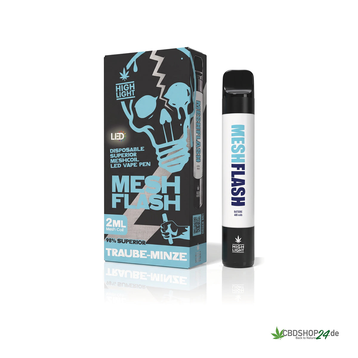 Mesh Flash Vape H2 Superior 96% - Traube-Minze 2ml