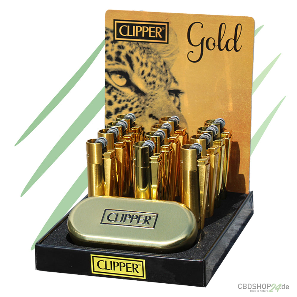 'Clipper' Feuerzeug Stahl 'Gold'