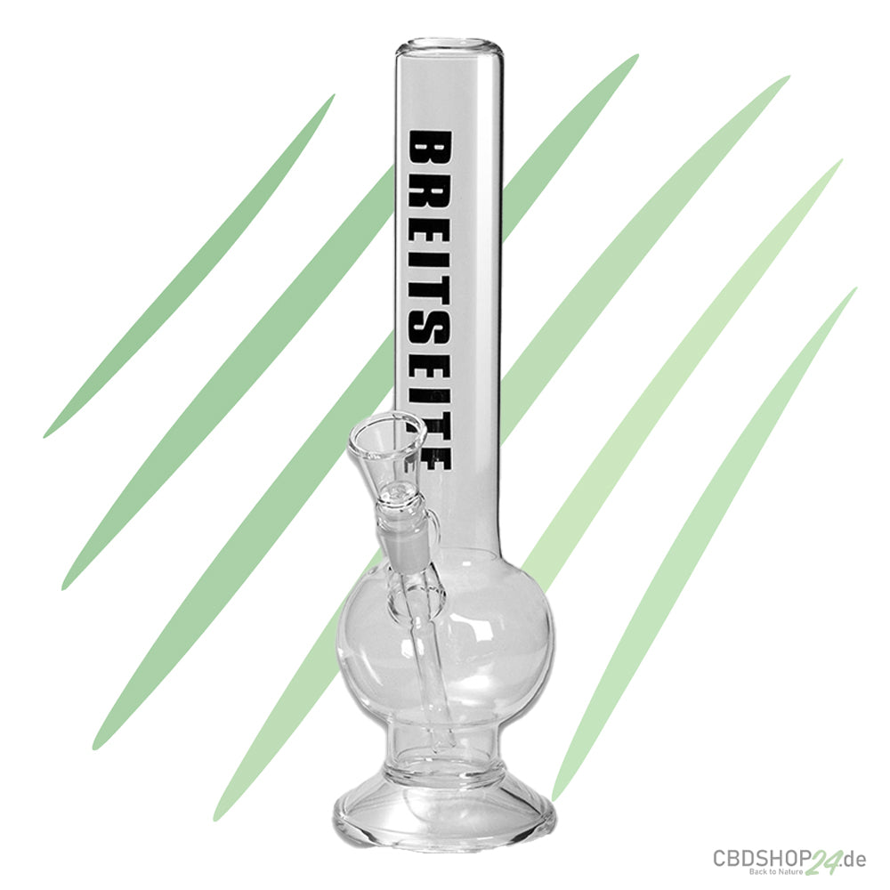 Breitseite Glasbong Zylinder 18.8 Schliff mit Logo
