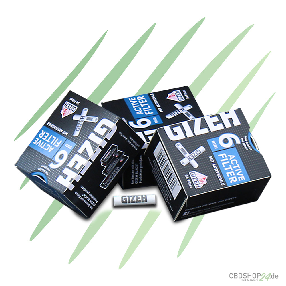 GIZEH Black 6mmØ Activkohlefilter