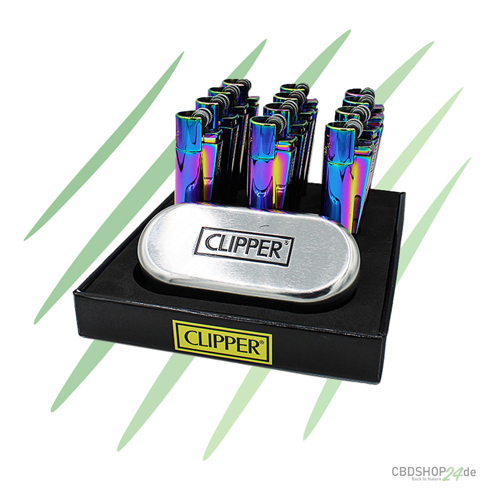 'Clipper' Feuerzeug Stahl Rainbow