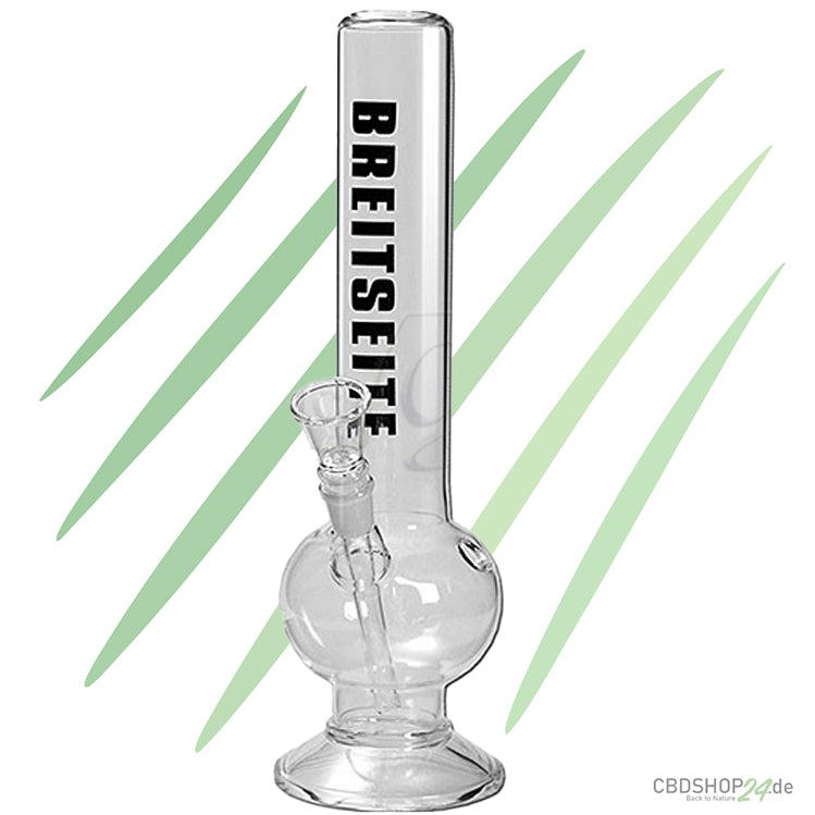 Breitseite Glasbong Zylinder 18.8 Schliff mit Logo