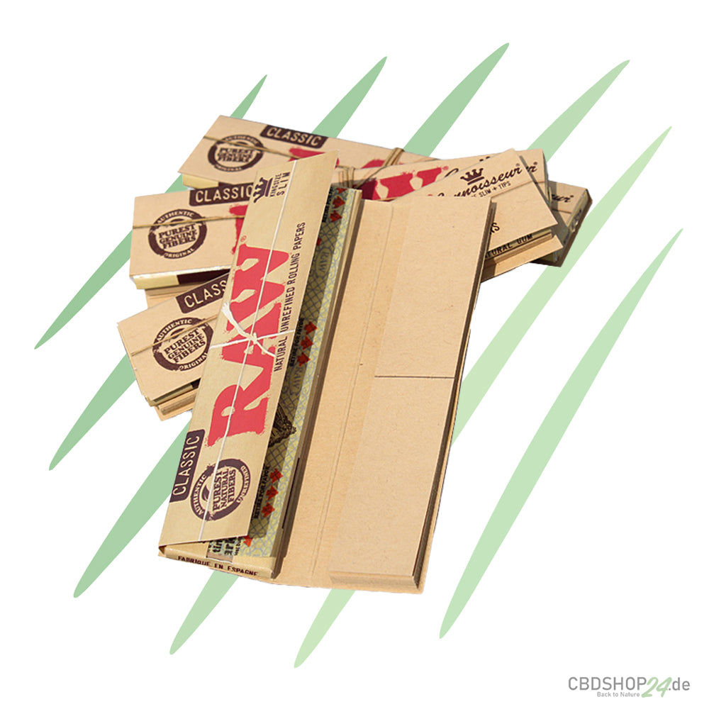RAW Classic King Size Slim Papers, Ungebleicht