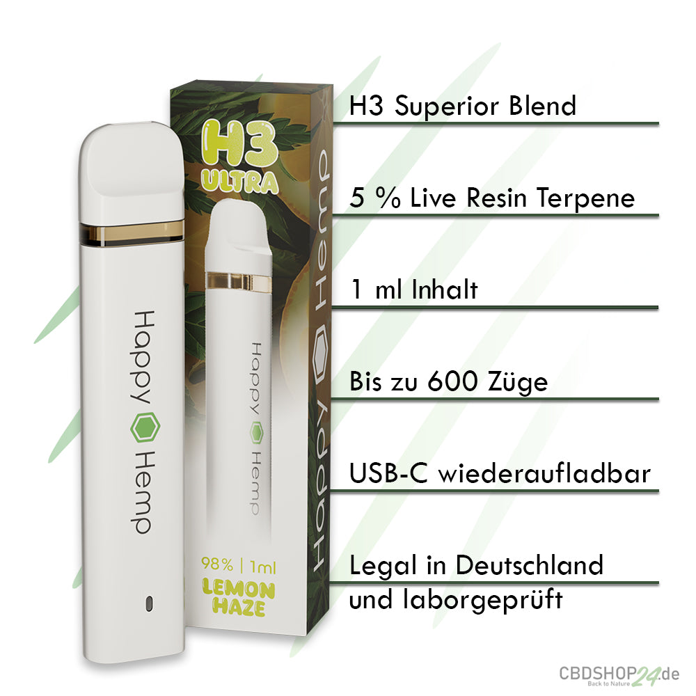 Happy Hemp H3 Ulta Super Lemon Haze 1ml Vape