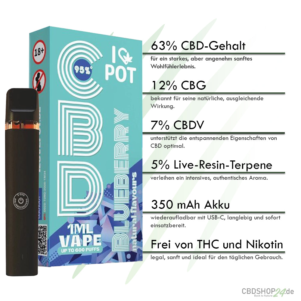 ILovePot CBD Vape 95% - Blueberry