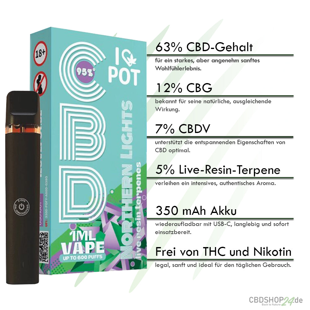 ILovePot CBD Vape 95% - Northern Lights
