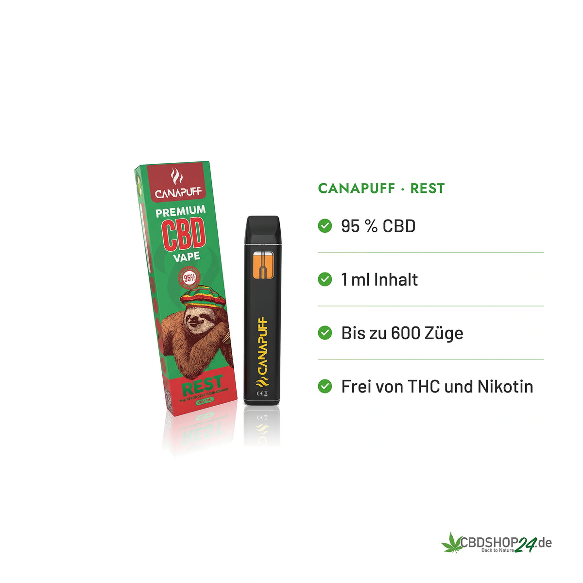 Canapuff CBD Vape 95% - Resting