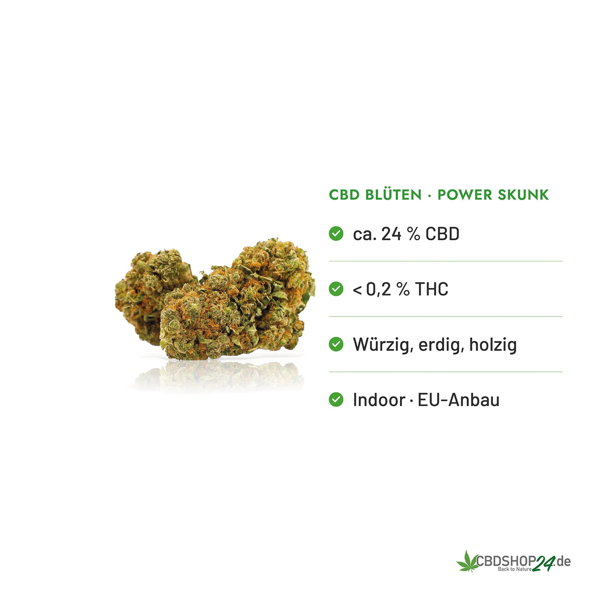 CBD Blüten 24% Power Skunk