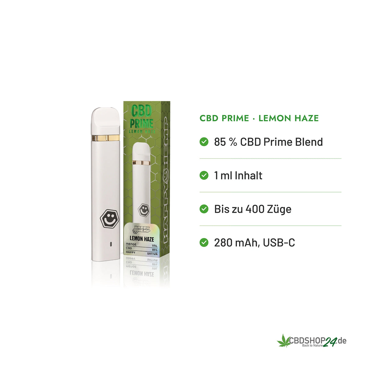 Happy Hemp® CBD Vape 85% - Lemon Haze
