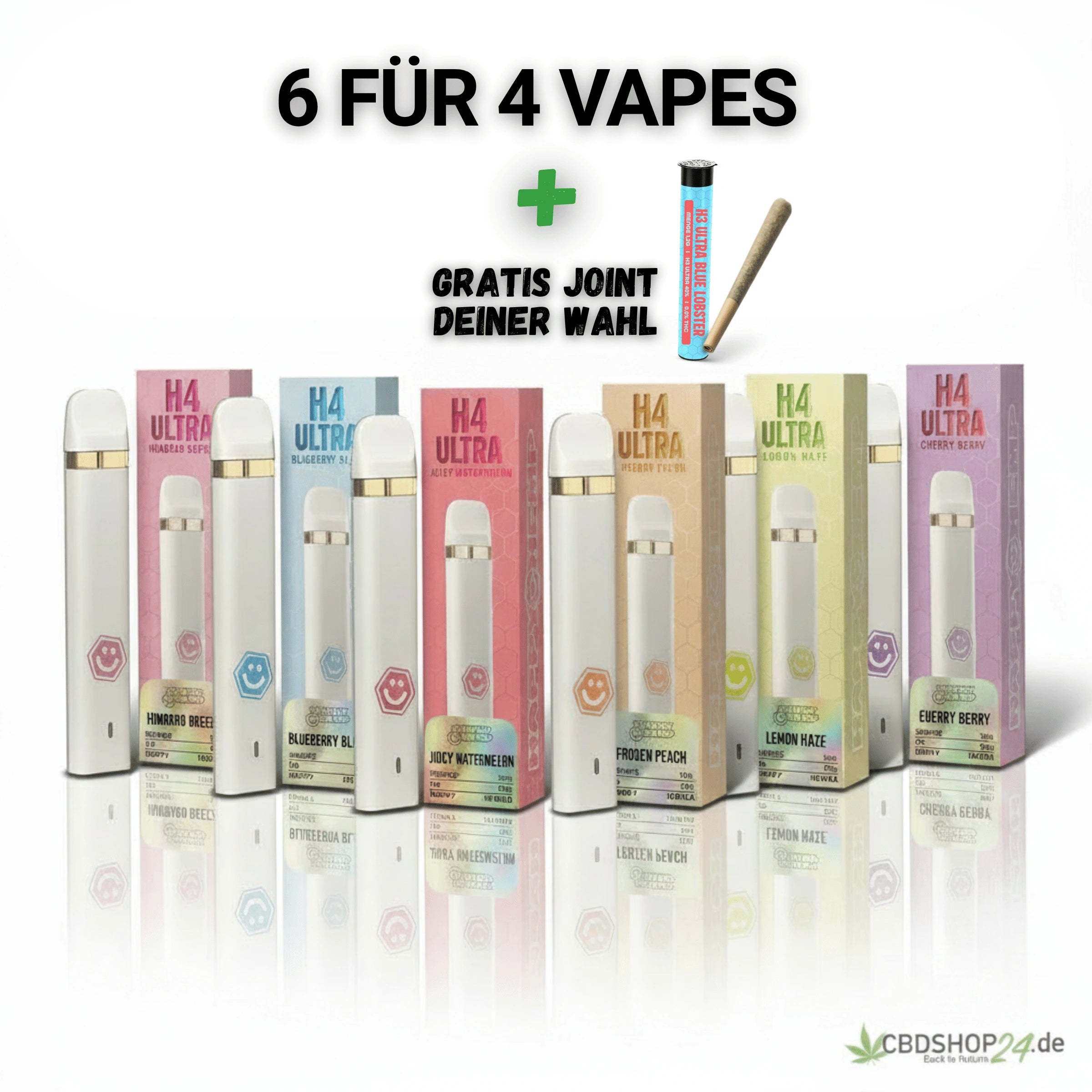 Happy Hemp H4 Ultra Vapes 6 für 4 + gratis Joint