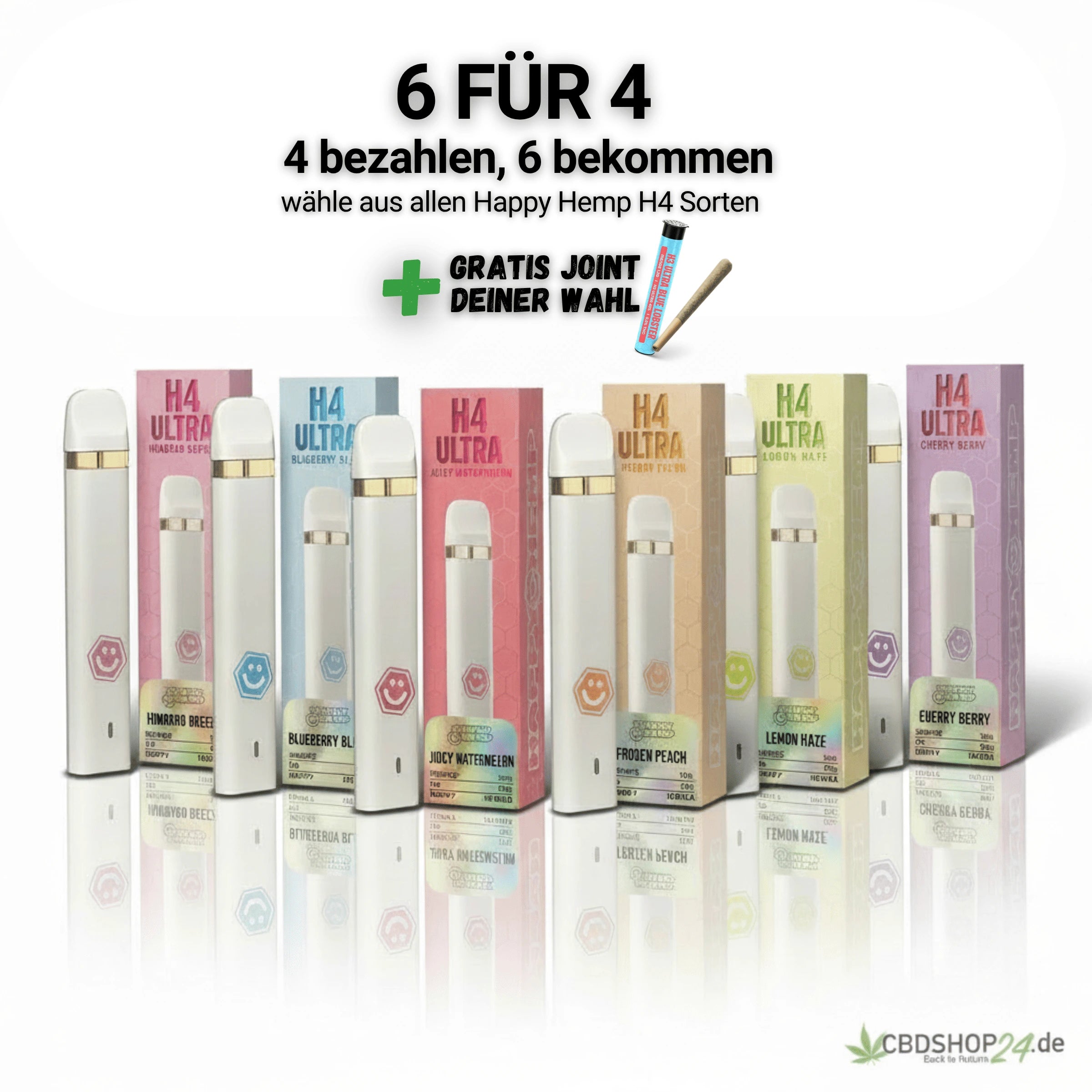 Happy Hemp H4 Ultra Vapes 6 für 4 Aktion