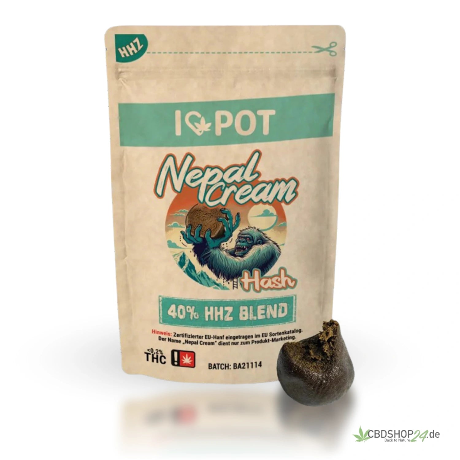 Ilovepot 40% HHZ Nepal Cream Hash cbdshop24