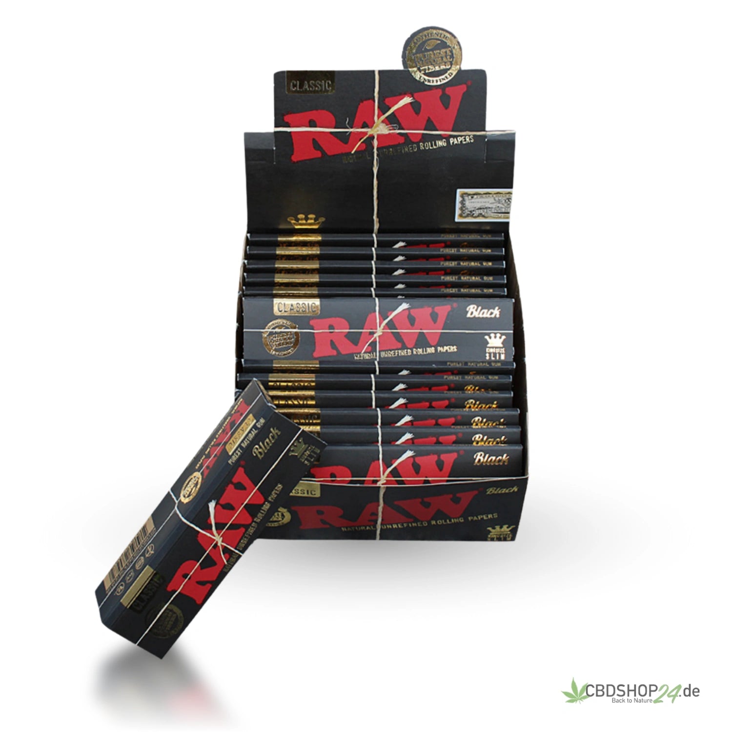 RAW Classic King Size Slim Papers, Black