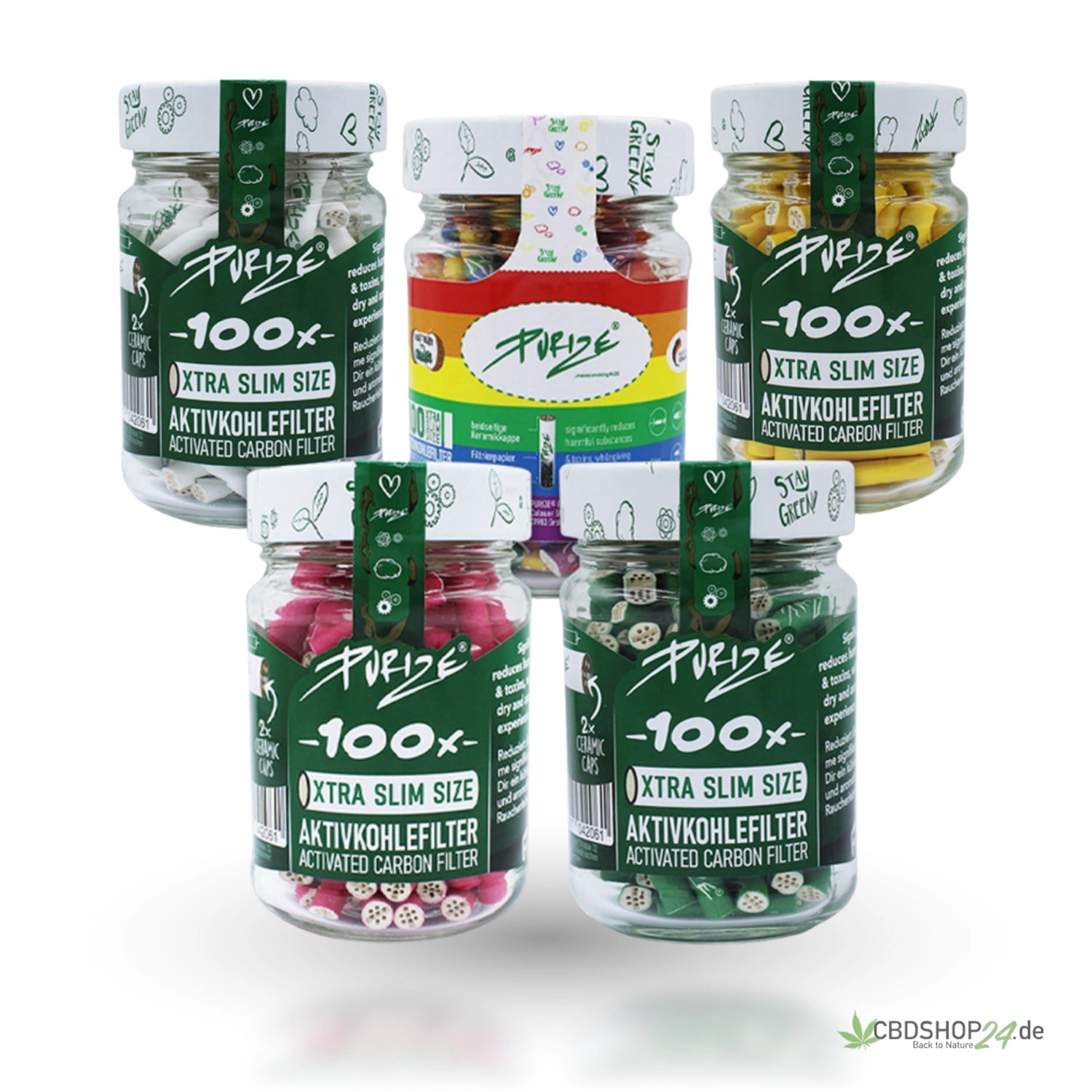 Purize® Xtra Slim Size (Ø5,9mm) 100 Stück im Glas vers. Farben