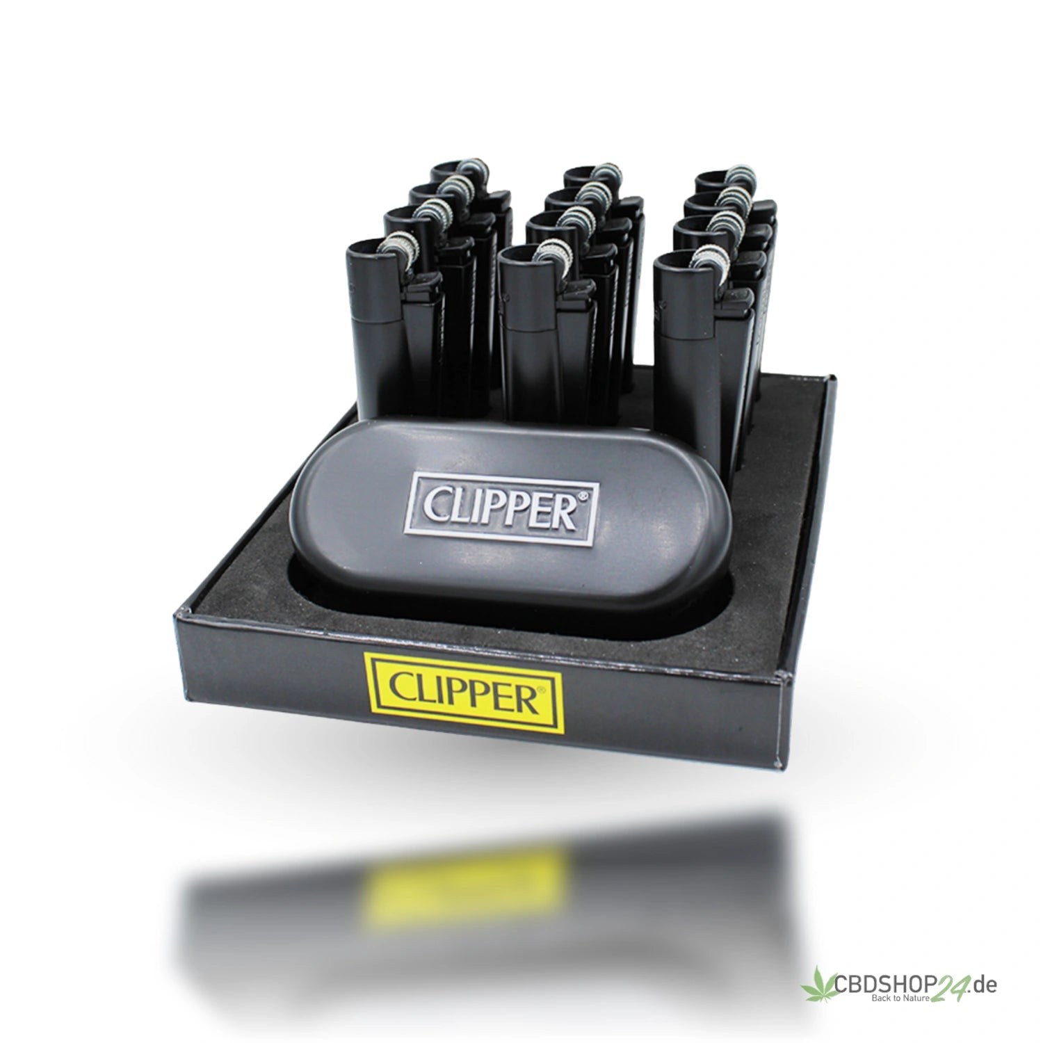 Clipper Feuerzeug Stahl Matt All Black