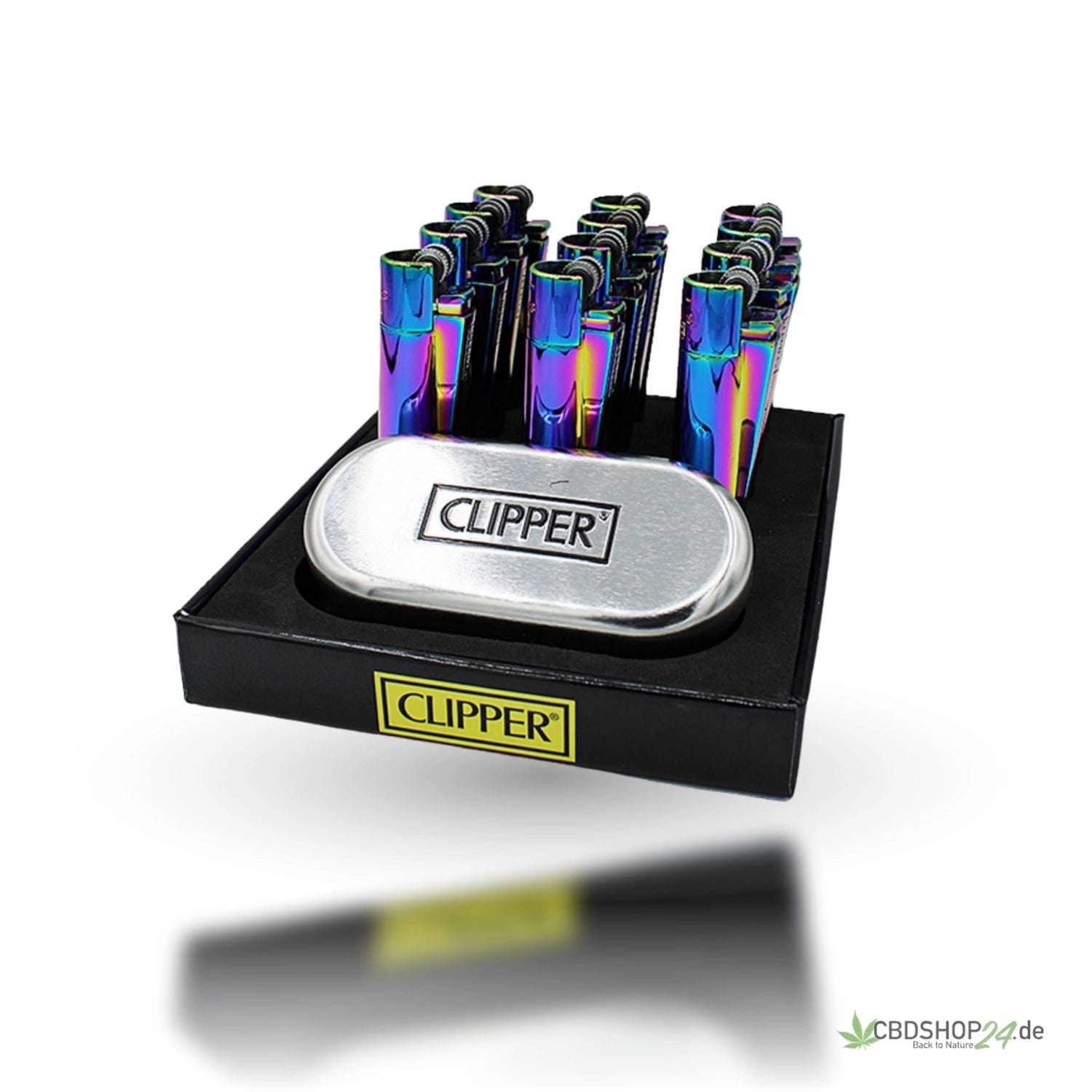 Clipper Feuerzeug Stahl Rainbow