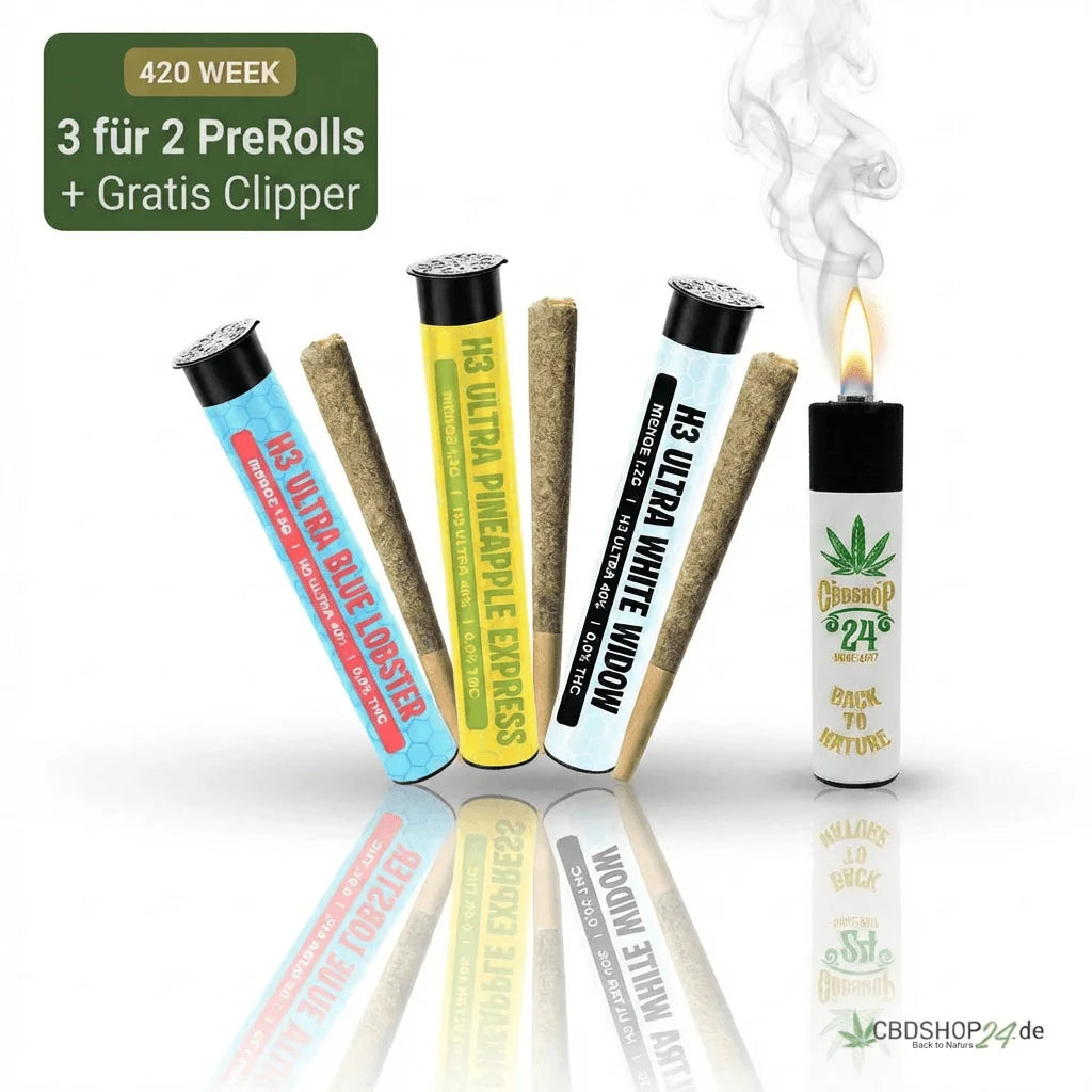 Happy Hemp H3 Ultra Pre-Rolls 3 für 2 + Gratis Clipper