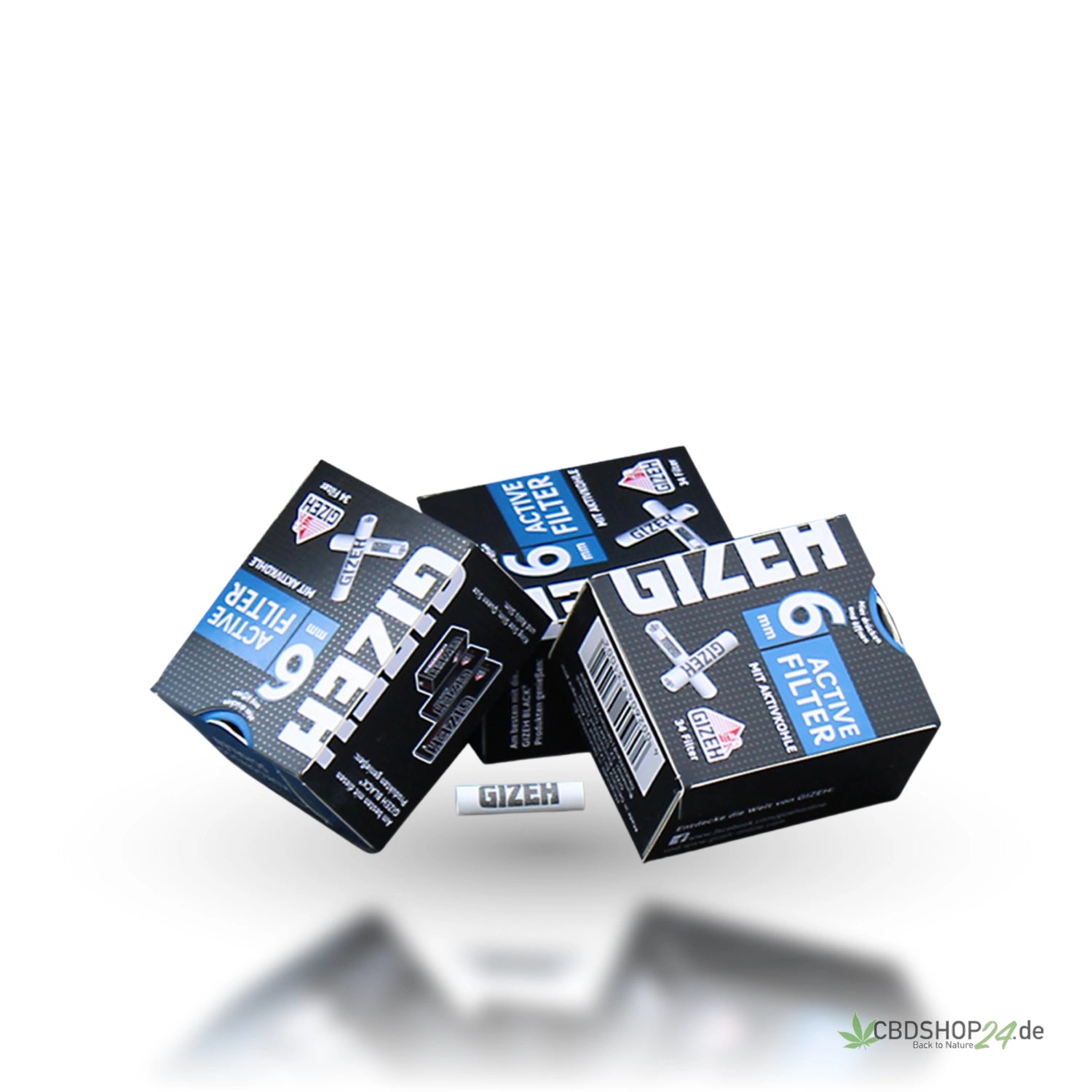 GIZEH Black 6mmØ Aktivkohlefilter-cbdshop24.de