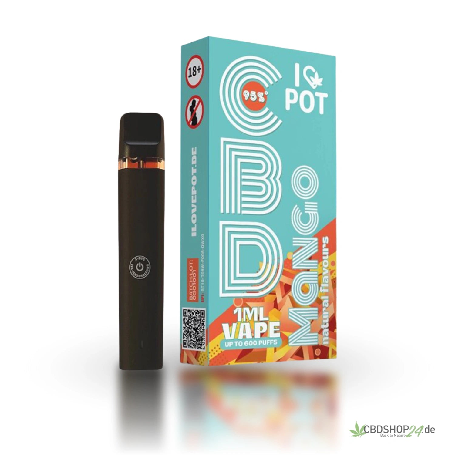 ILovePot CBD Vape 95% - Mango-cbdshop24.de
