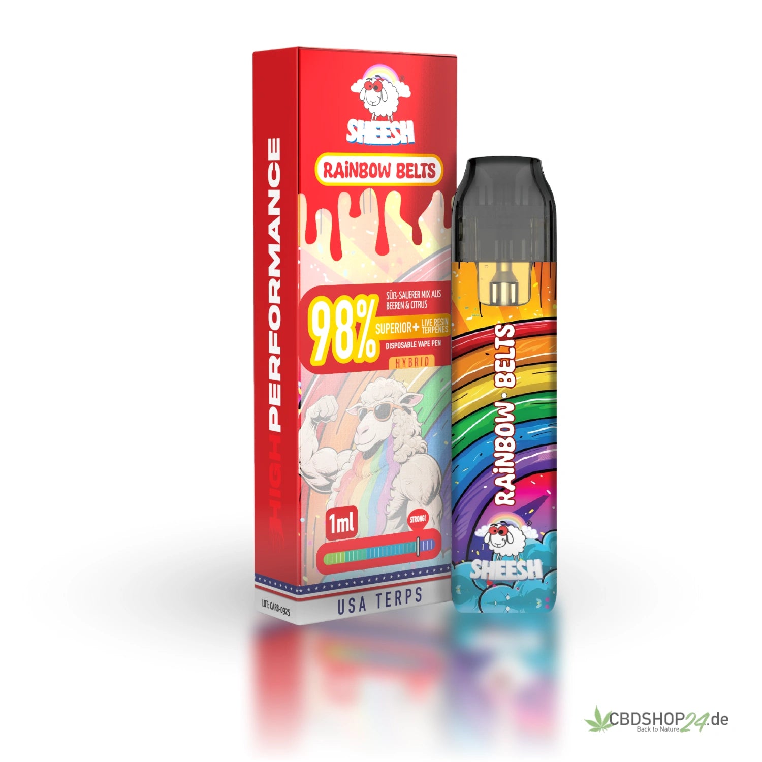 Sheesh Vape 98% Superior - Rainbow Belts cbdshop24