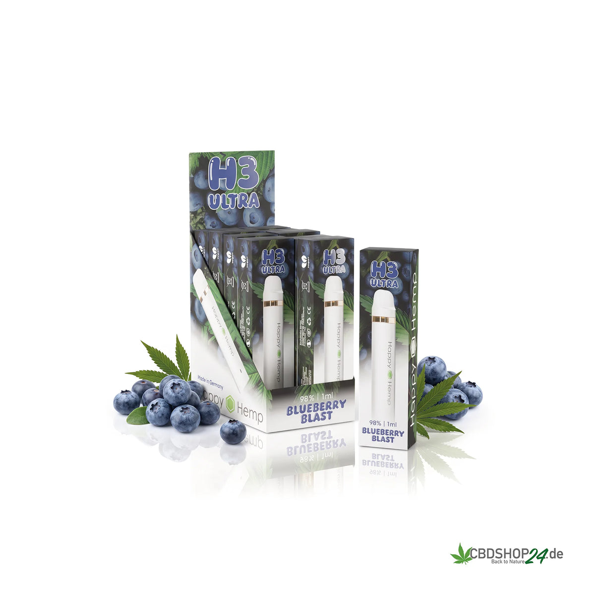 Happy Hemp® H3 Ultra Vape 98% - Blueberry Blast