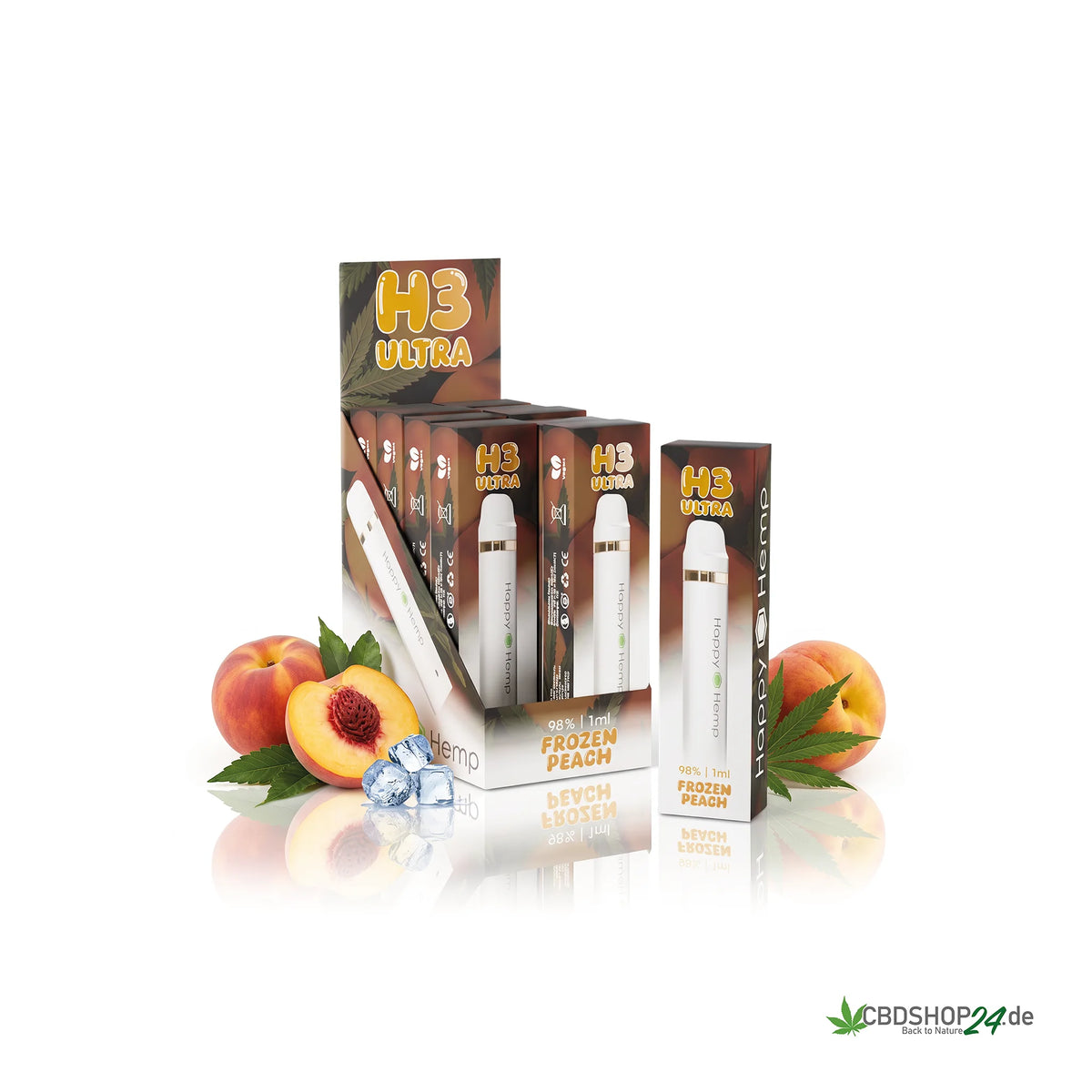 Happy Hemp® H3 Ultra Vape 98% - Frozen Peach