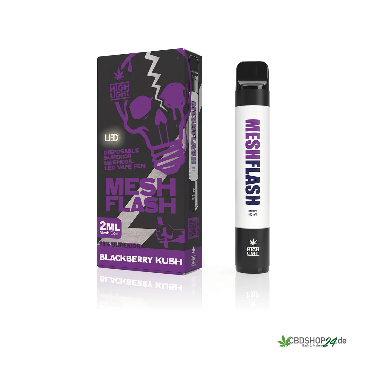 Mesh Flash Vape H2 Superior 96% - Blackberry Kush 2ml