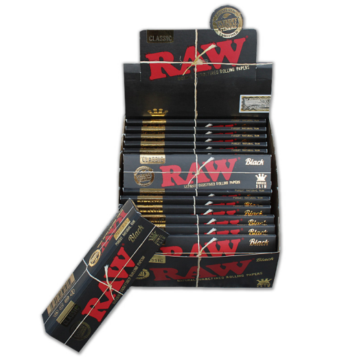 RAW Classic King Size Slim Papers, Black