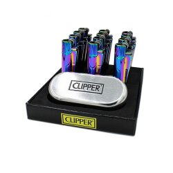 'Clipper' Feuerzeug Stahl Rainbow